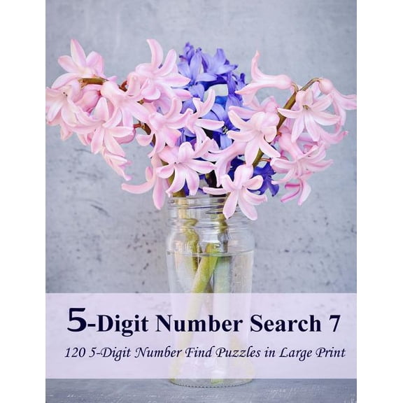 5-digit Number Search 7 : 120 5-digit Number Find Puzzles in Large Print