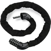 5 digit password bicycle lock, anti-theft bicycle password chain lock - 3 ft Heavy Duty Resettable Keyless Bicycle Lock for Bike, Motorcycle, Scooter, Door & Gate - 4/6mm Thick
