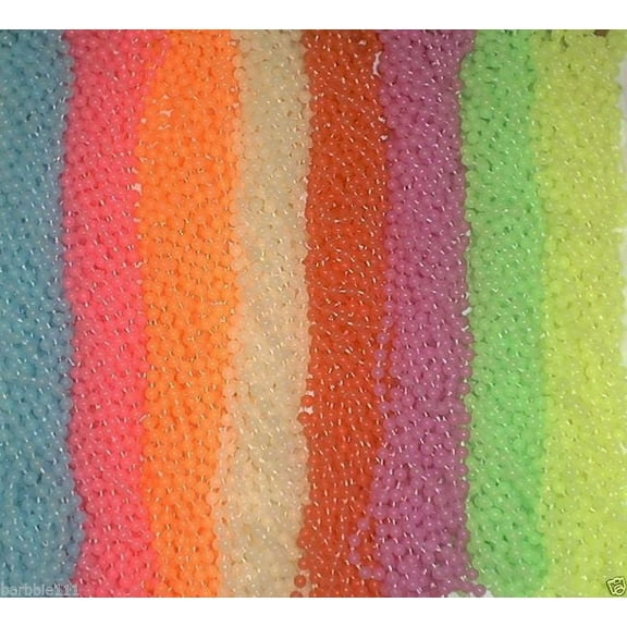 5 dozen Glow In The Dark Mardi Gras Beads Party Favors Necklaces Neon 8 Colors