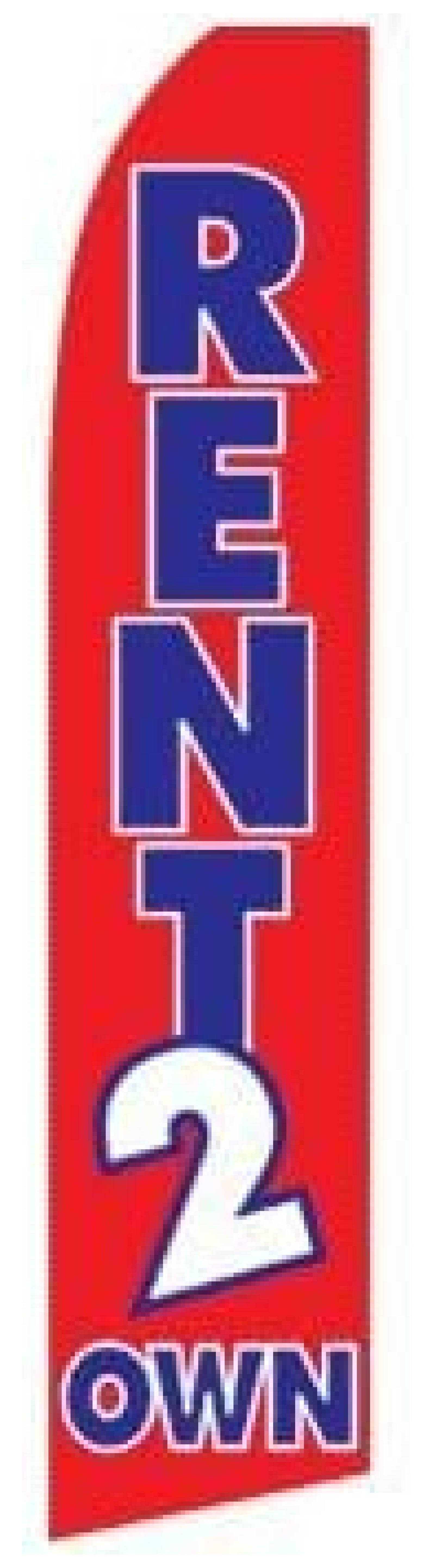 (5) five RENT 2 OWN RENT TO OWN 11.5' Swooper 4 Flags BANNERS