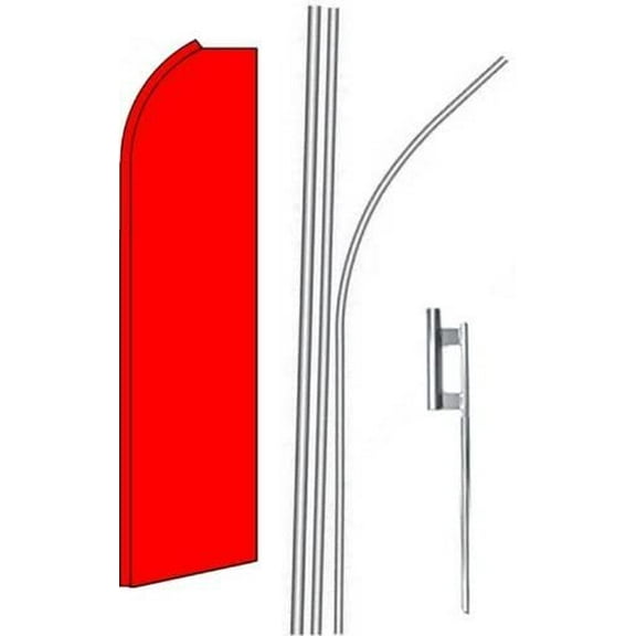 5 five SOLID RED red sleeve 15' Swooper #4 Feather Flags KIT
