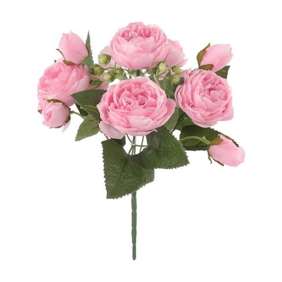 5-fork Embroidered Peony Vintage Silk Stems Of Artificial Flowers for Decoration Of Home Hotel Office Party New Artificial Bouquet, Pinks