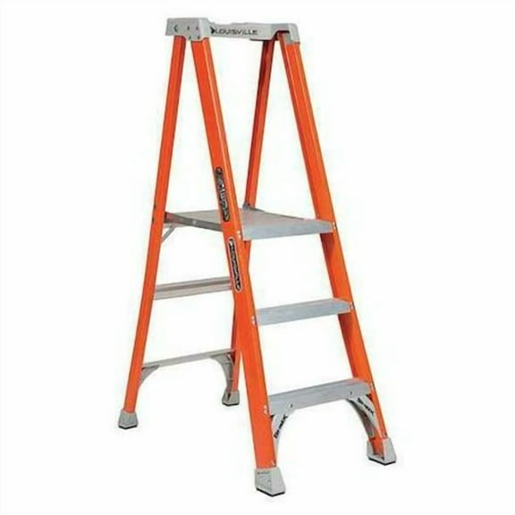 5 ft 0.25 in Fiberglass Platform Stepladder, 300 lb Capacity