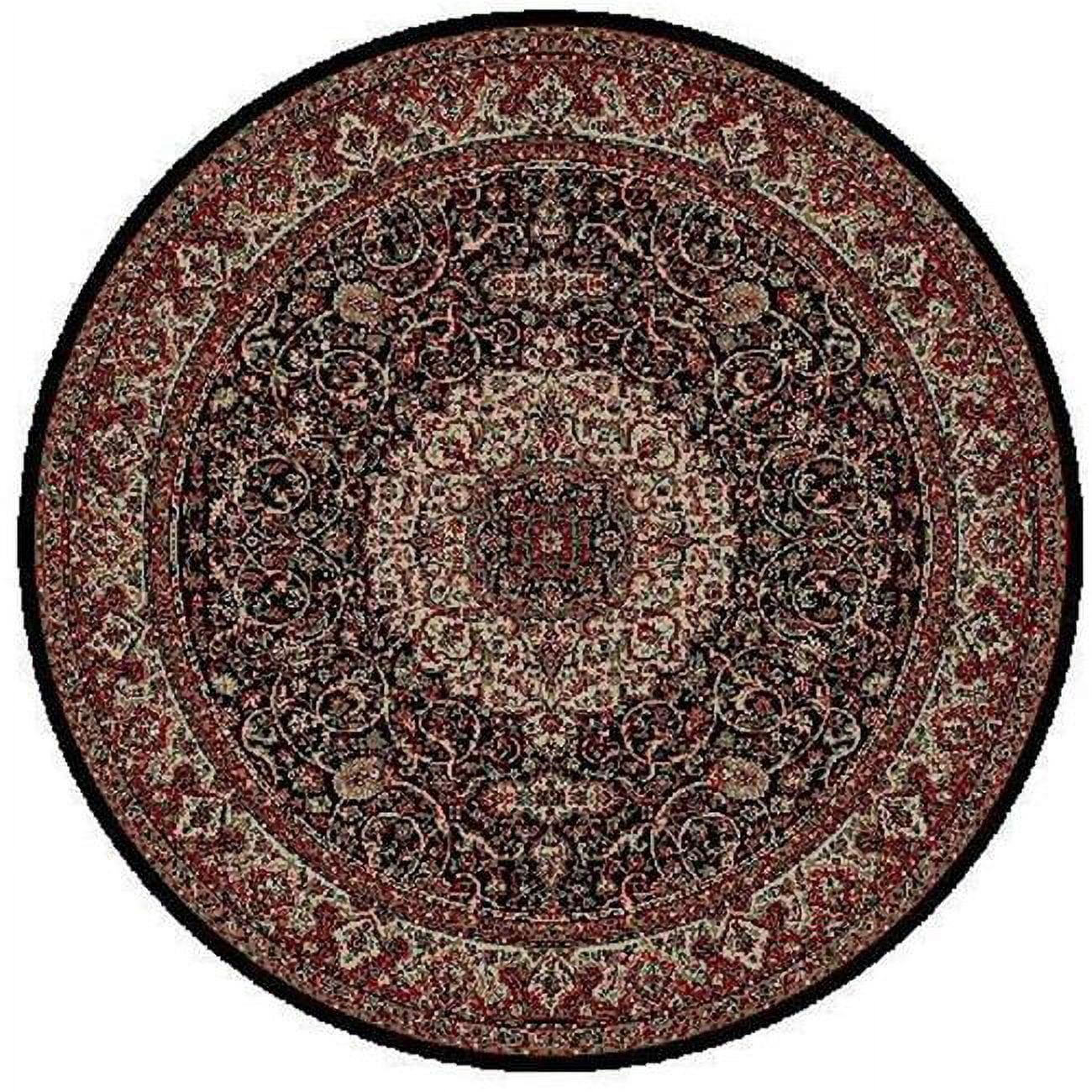 5 ft. 3 in. Persian Classics Isfahan Round, Black