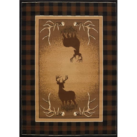 5 ft. 3 in. x 7 ft. 2 in. Legends Antler Buck Area Rug, Multicolor