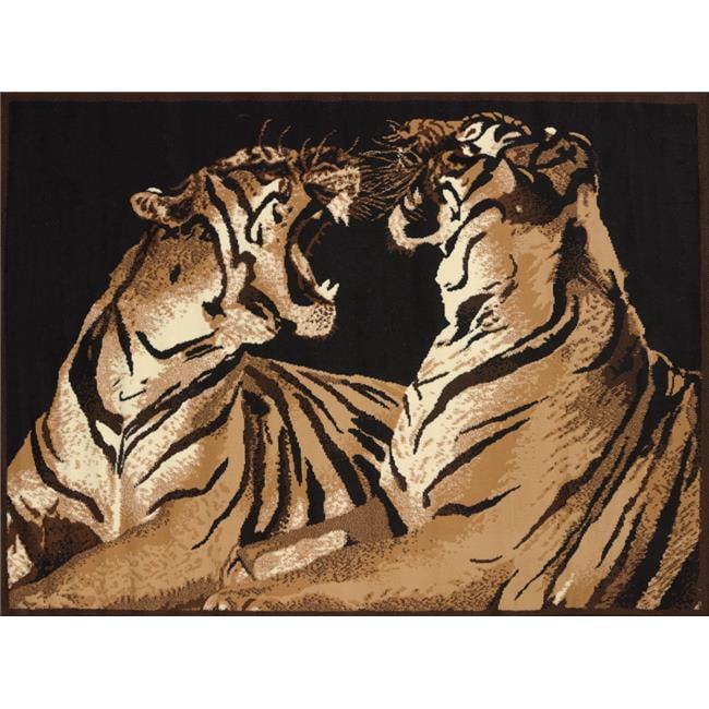 5 ft. 3 in. x 7 ft. 2 in. Legends Double Tigers Area Rug, Multicolor ...