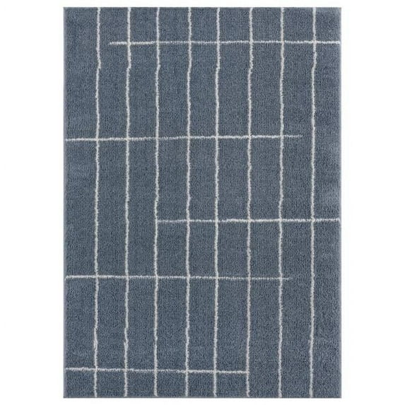 5 ft. 3 in. x 7 ft. 2 in. Tranquility Concordia Blue & Gray Rectangle Area Rug