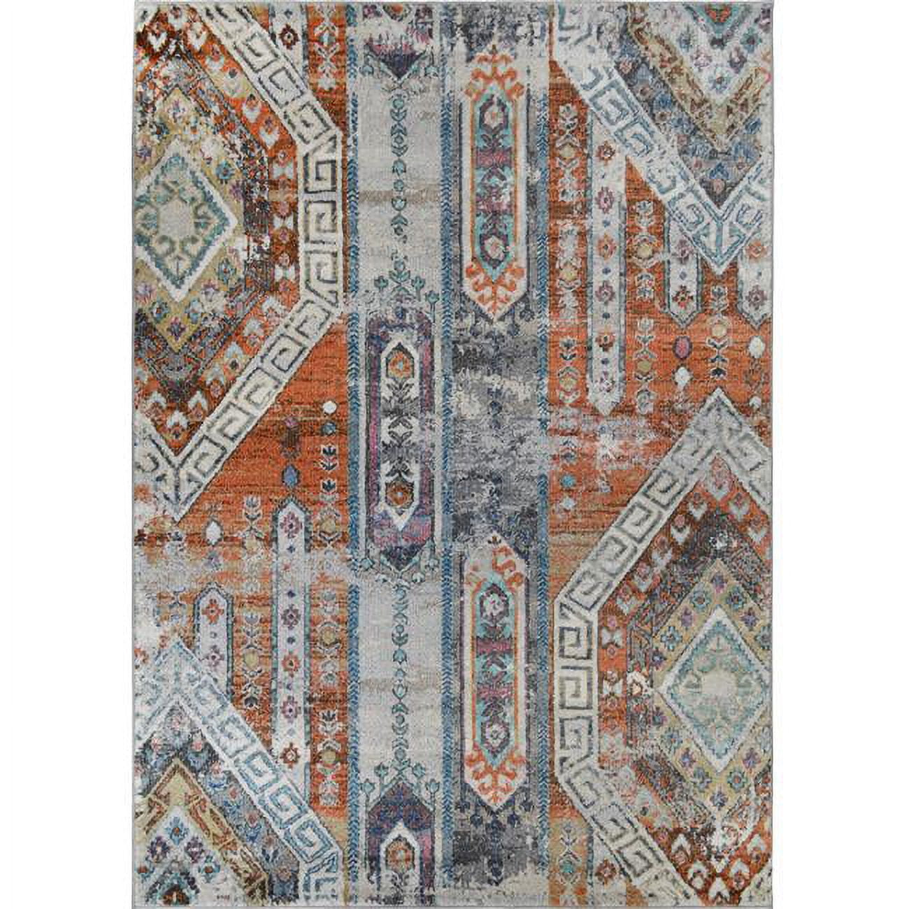 5 ft. 3 in. x 7 ft. 3 in. Barcelona Mayan Area Rug - Rust - Walmart.com