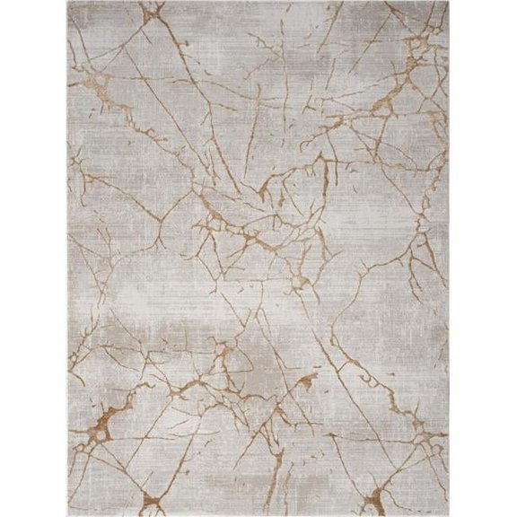 5 ft. 3 in. x 7 ft. 3 in. Concepts Abstract Machine Made Rectangle Rug, Beige