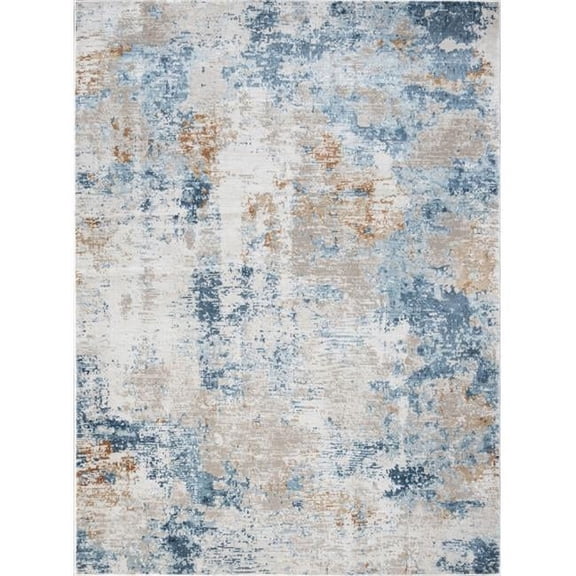 5 ft. 3 in. x 7 ft. 3 in. Concepts Abstract Machine Made Rectangle Rug, Beige