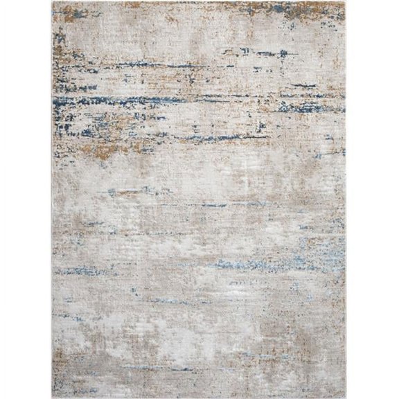 5 ft. 3 in. x 7 ft. 3 in. Concepts Abstract Machine Made Rectangle Rug, Beige