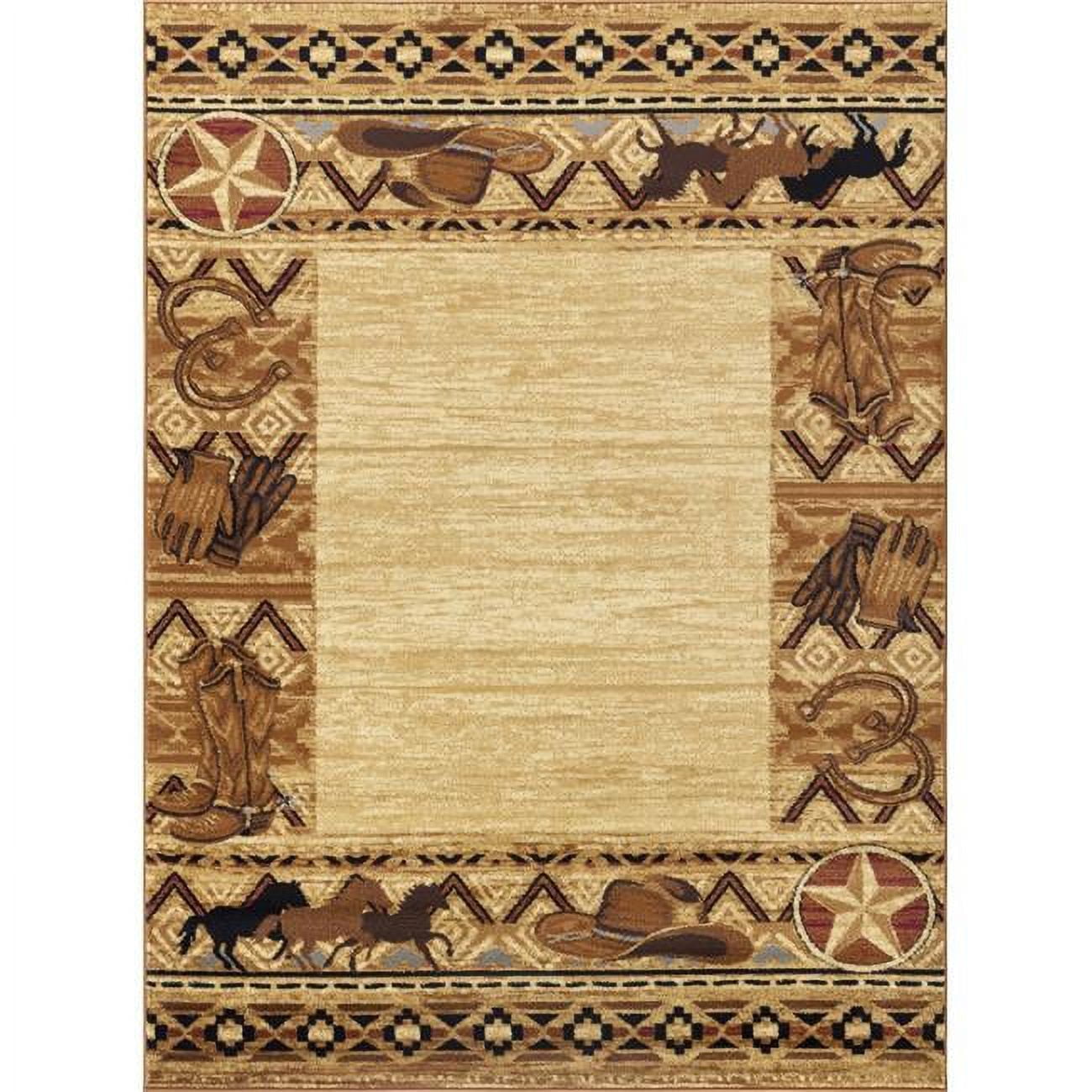 Yellowstone Rugs 5 ft. 3 in. x 7 ft. 3 in. Yellowstone Western Machine Made Rectangle ...