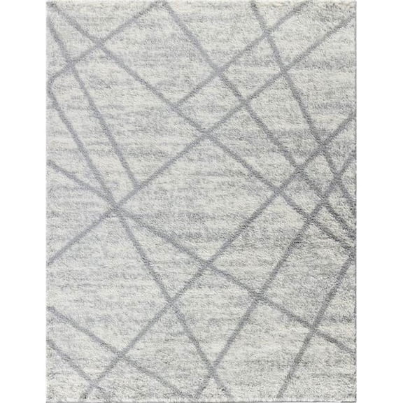 5 ft. 3 x 7 ft. Cozy Shag Machine Made Rectangle Rug, Grey