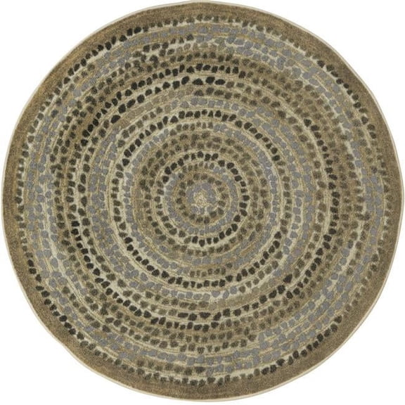 5 ft. 4 in. Peaceful Pebbles Children Round Rug Stone