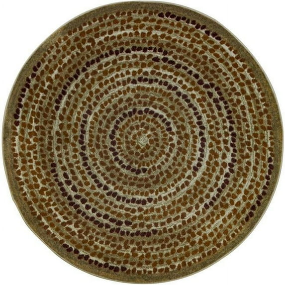5 ft. 4 in. Peaceful Pebbles Children Round Rug Terracotta