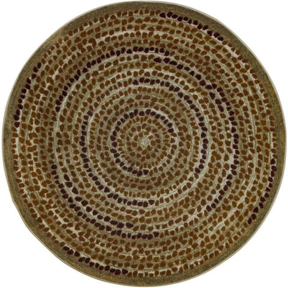 5 ft. 4 in. Peaceful Pebbles Children Round Rug Terracotta