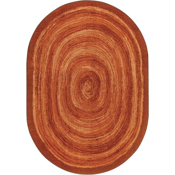 5 ft. 4 in. x 7 ft. 8 in. Feeling Fun Children Oval Rug Orange
