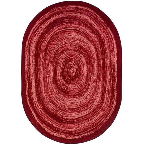 5 ft. 4 in. x 7 ft. 8 in. Feeling Fun Children Oval Rug  Red
