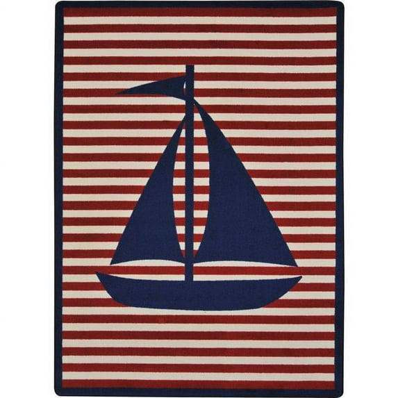 5 ft. 4 in. x 7 ft. 8 in. Following Seas Rectangle Rug Blue