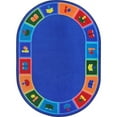 thumbnail image 1 of 5 ft. 4 in. x 7 ft. 8 in. Library Blocks Kid Essentials Oval Rug  Multicolor, 1 of 1