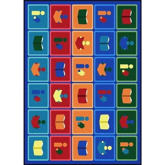 5 ft. 4 in. x 7 ft. 8 in. Library Blocks Kid Essentials Rectangle Rug Multicolor