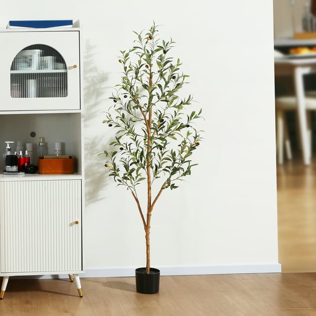 5ft Artificial Olive Tree with Realistic Leaves, Natural Trunk, Silk