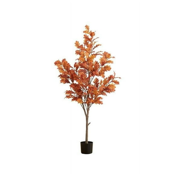 5 ft. Autumn Oak Artificial Fall Tree, Orange