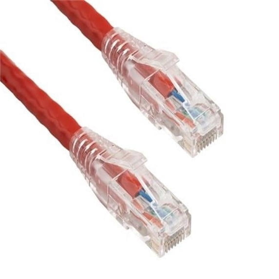 5 ft. Cat6 550 MHz UTP Ethernet Network Patch Cable with Clear Snagless Boot, Red