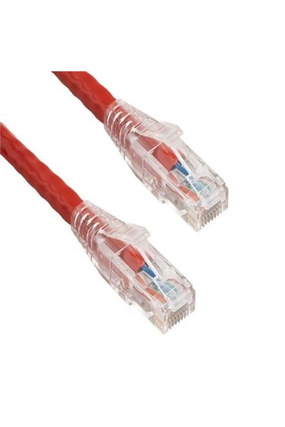 5 ft. Cat6 550 MHz UTP Ethernet Network Patch Cable with Clear Snagless Boot, Red