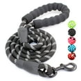 thumbnail image 1 of 5 ft Dog leash with comfortable padded handle and highly reflective wires Dog leashes-Black, 1 of 7