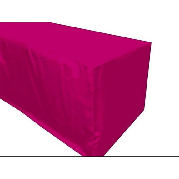 5' ft Fitted Polyester Tablecloth OPEN BACK TableCover Trade show Booth 18 COLOR", (Color: hot pink)