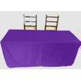 thumbnail image 1 of 5' ft Fitted Polyester Tablecloth SLIT BACK TableCover Trade show Booth 18 COLOR", (Color: Purple), 1 of 2