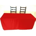 thumbnail image 1 of 5' ft Fitted Polyester Tablecloth SLIT BACK TableCover Trade show Booth 18 COLOR", (Color: Red), 1 of 1