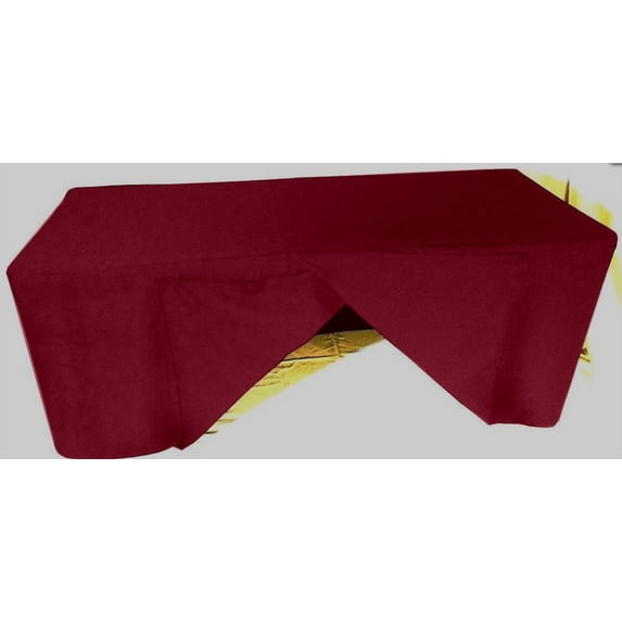 5' ft Fitted Polyester Tablecloth SLIT BACK TableCover Trade show Booth 18 COLOR", (Color: burgundy)