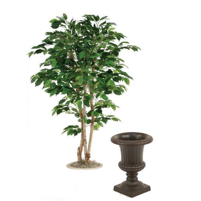 5 ft. Green Ficus Tree in 15 in. Rust Classic Fiberglas Urn - Walmart.com