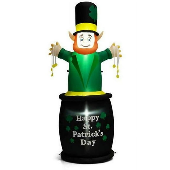 5 ft. Inflatable St Patricks Day Leprechaun Decoration with LED Lights