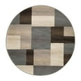 thumbnail image 1 of 5 ft. Patchwork Power Loom Stain Resistant Round Area Rug - Grey & Brown, 1 of 1