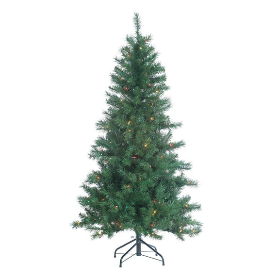 Gerson Company 5-Foot Pre-Lit Colorado Spruce With 200 Ul Multi-Colored Lights