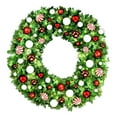 thumbnail image 1 of 5 ft. Pre-Lit LED Blended Pine Christmas Wreath with The Candy Ornament, Warm White, 1 of 1
