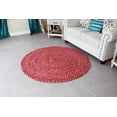 thumbnail image 1 of 5 ft Red Round Area Rug for Living Room Braided Non-slip Reversible Cotton Chindi Handwoven Rug by MystiqueDecors - 5', 1 of 8