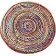 thumbnail image 1 of 5 ft Round Area Rug Multi-color Cotton Braided Reversible for Living Room - 5', 1 of 9