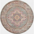 thumbnail image 1 of 5 ft. Round Gray & Gold Medallion Area Rug, 1 of 1