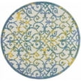 thumbnail image 1 of 5 ft. Round Ivory & Blue Indoor & Outdoor Area Rug, 1 of 1