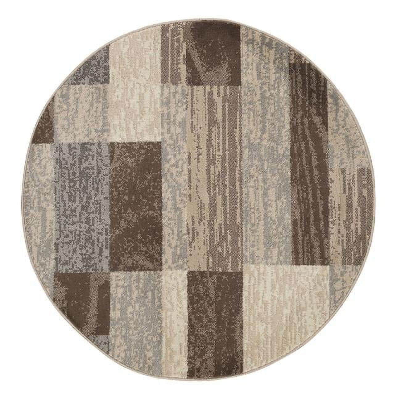 5 ft. Slate Patchwork Power Loom Stain Resistant Round Area Rug - Slate ...