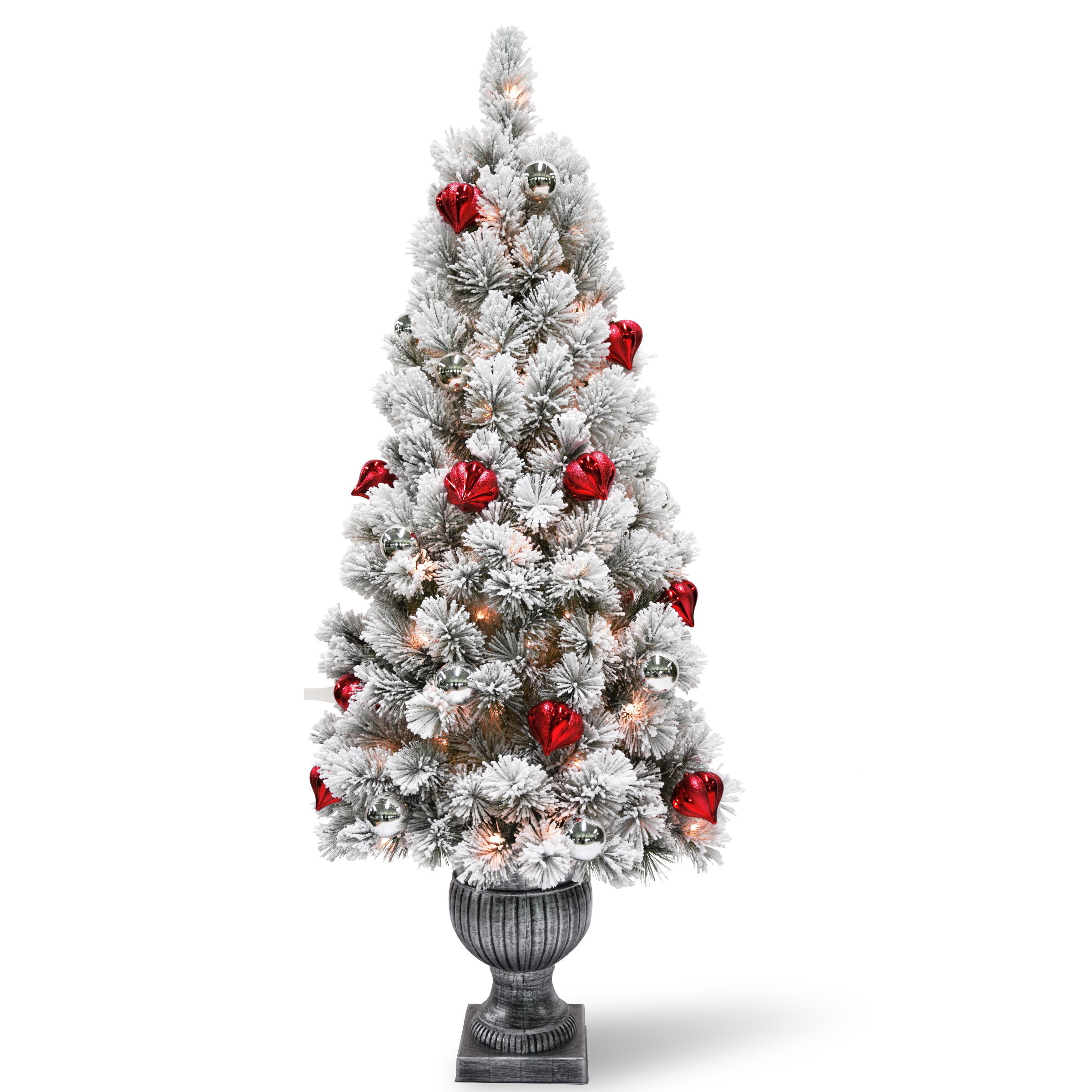 5 ft. Snowy Bristle Pine Entrance Tree with Clear Lights - image 1 of 3