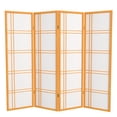 thumbnail image 1 of 5 ft Tall Shoji Screen Room Divider - Honey, 4 Panels, 1 of 6