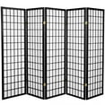 thumbnail image 1 of 5 ft. Tall Window Pane Shoji Screen - Black - 5 Panels, 1 of 1