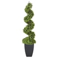thumbnail image 1 of 5 ft. Topiary Spiral Boxwood Artificial Tree, 1 of 5