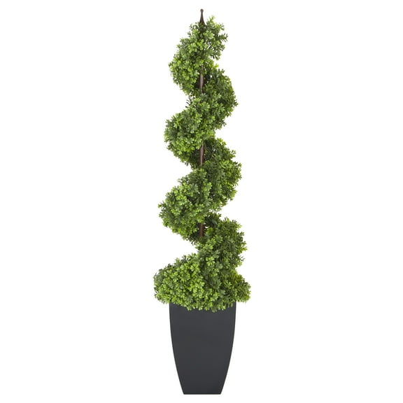 5 ft. Topiary Spiral Boxwood Artificial Tree
