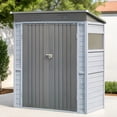 thumbnail image 1 of 5 ft. W x 3 ft. D Outdoor Iron & Solid Wood Lean-To Tool Storage Shed with Two Doors and Windows, 1 of 6